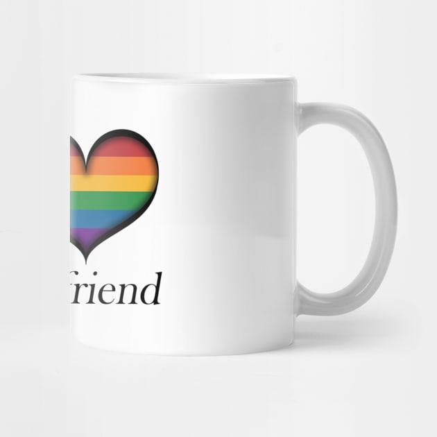 I Heart My Boyfriend Gay Pride Typography with Rainbow Pride Flag Design by LiveLoudGraphics